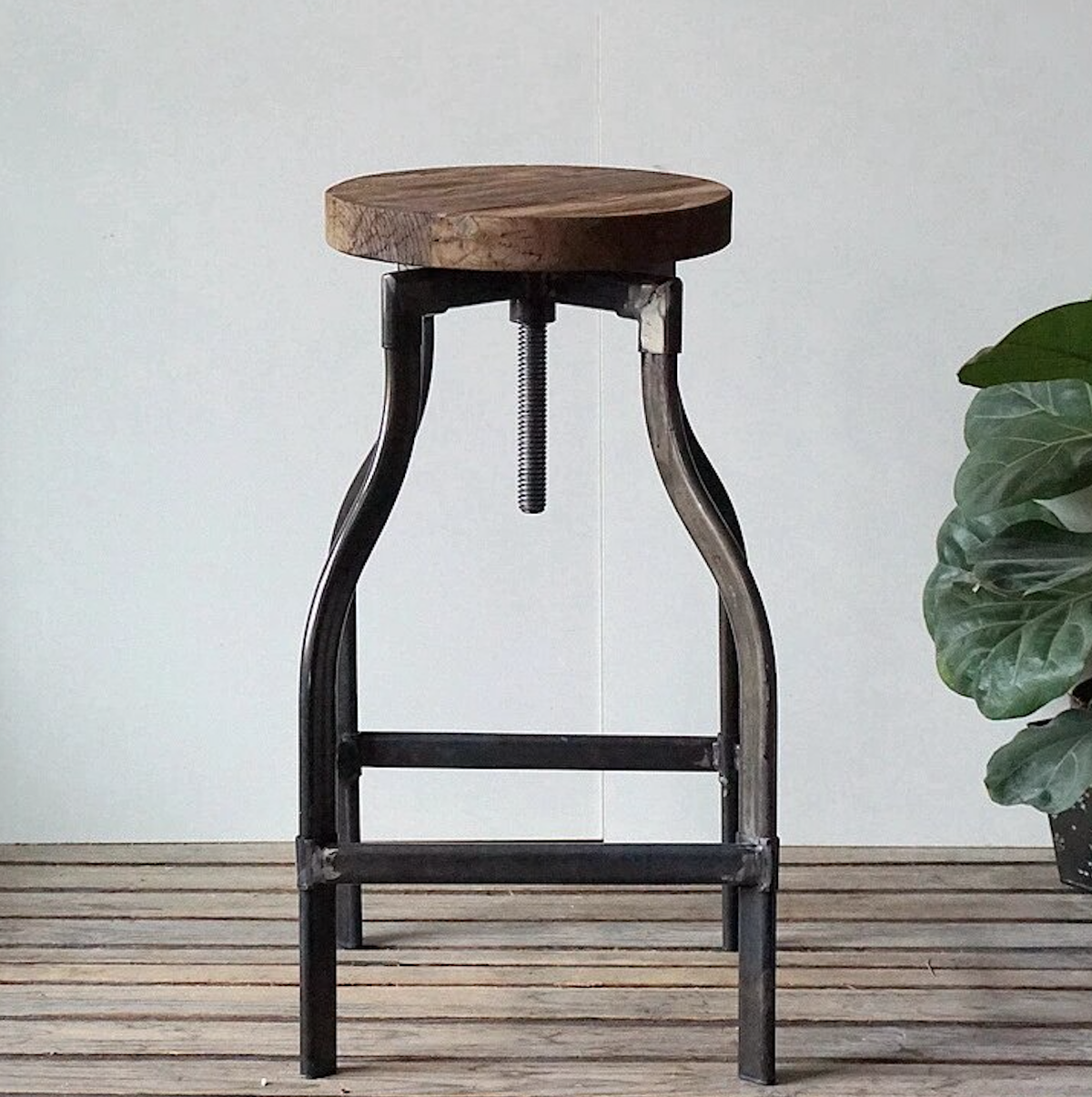 Set of 2 industrial vintage retro bar stools