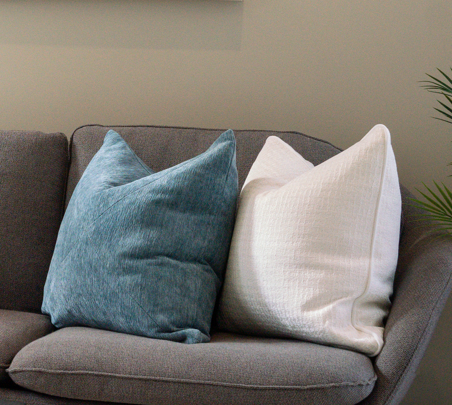 Ribbed Dark Teal Blue Cushion