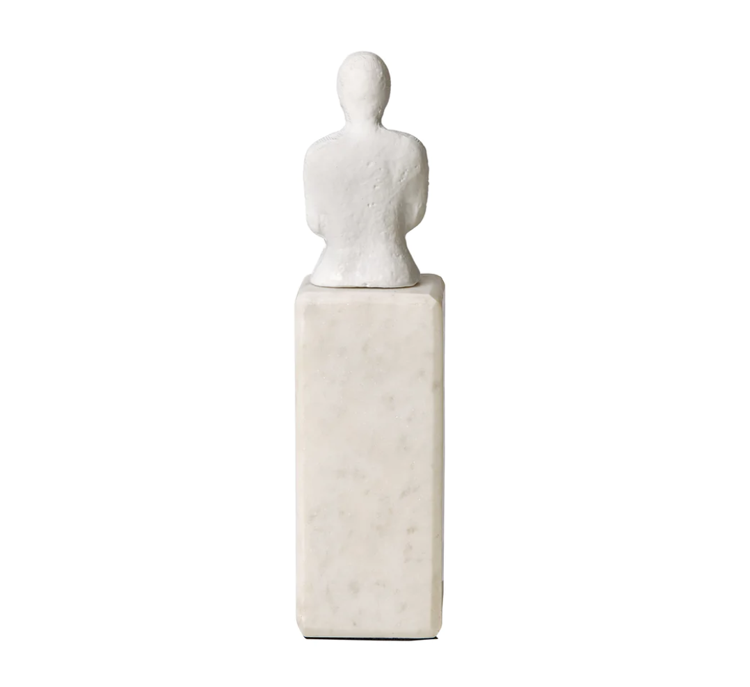 Banswara Sitting Man Bookend White