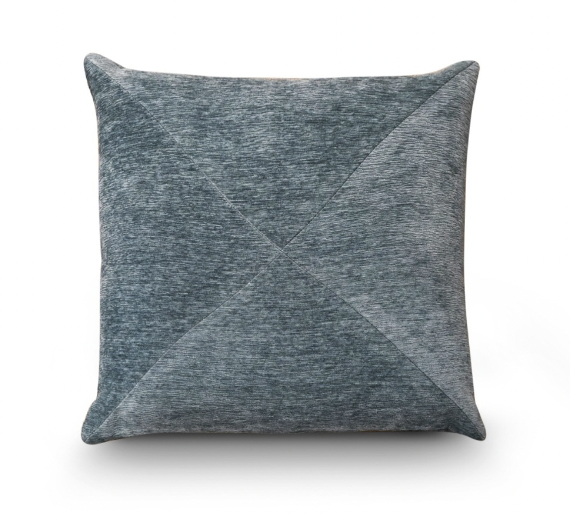 Ribbed Dark Teal Blue Cushion