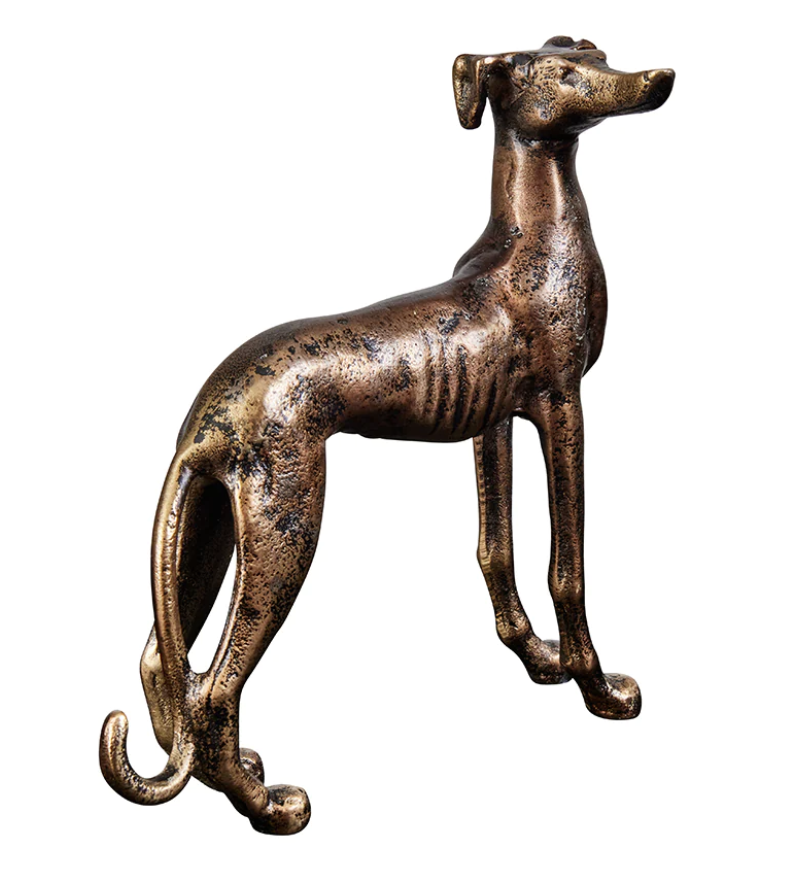 Rudi Greyhound Sculpture Brass
