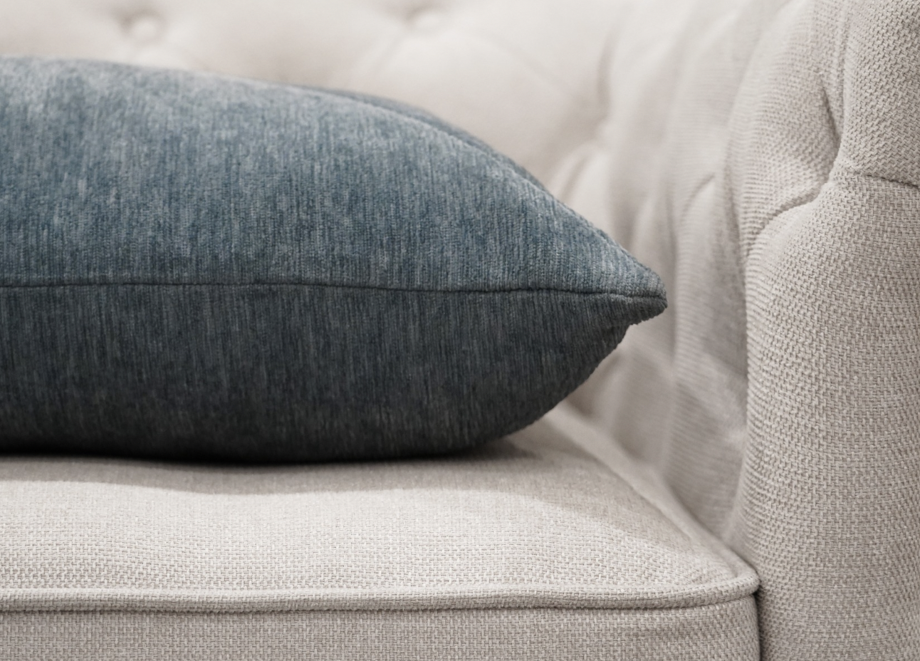 Ribbed Dark Teal Blue Cushion