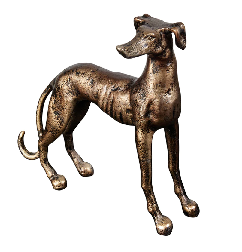 Rudi Greyhound Sculpture Brass