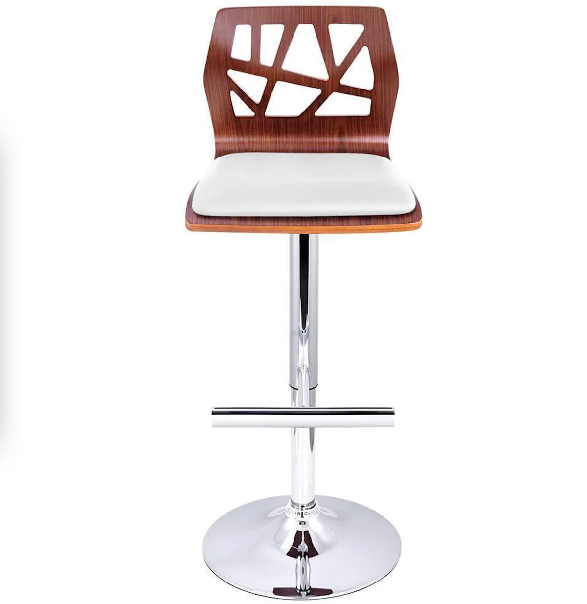 Set of 2 Wooden Gas Lift Bar Stools - White/Black