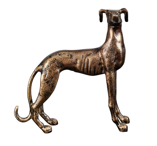 Rudi Greyhound Sculpture Brass