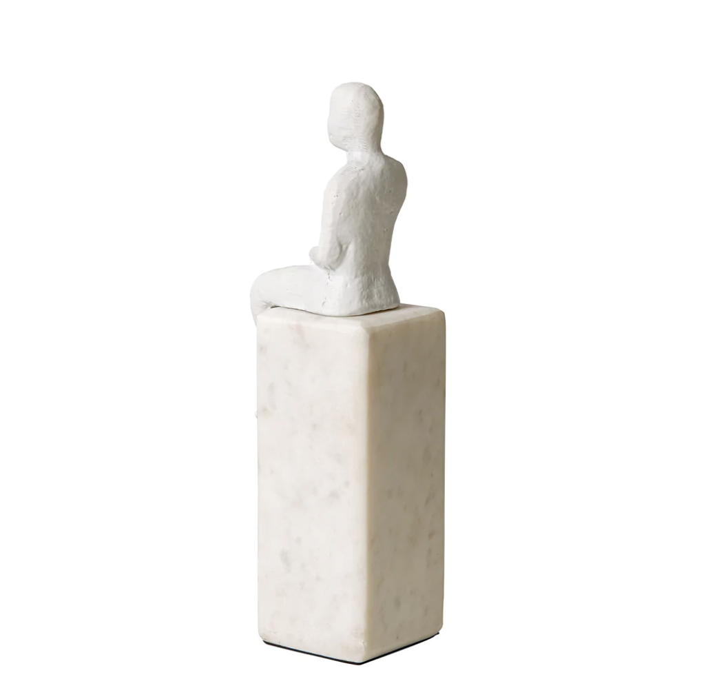 Banswara Sitting Man Bookend White