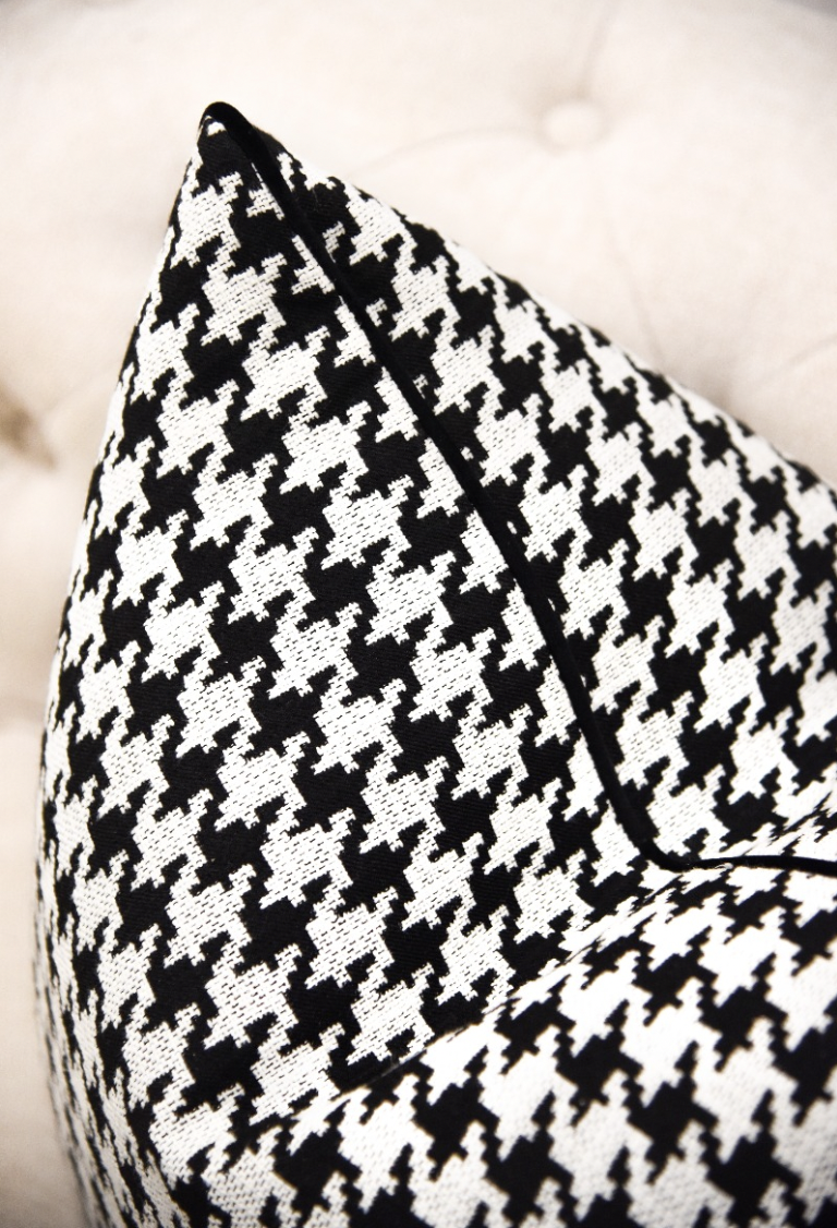 Woven Black & White Cushion