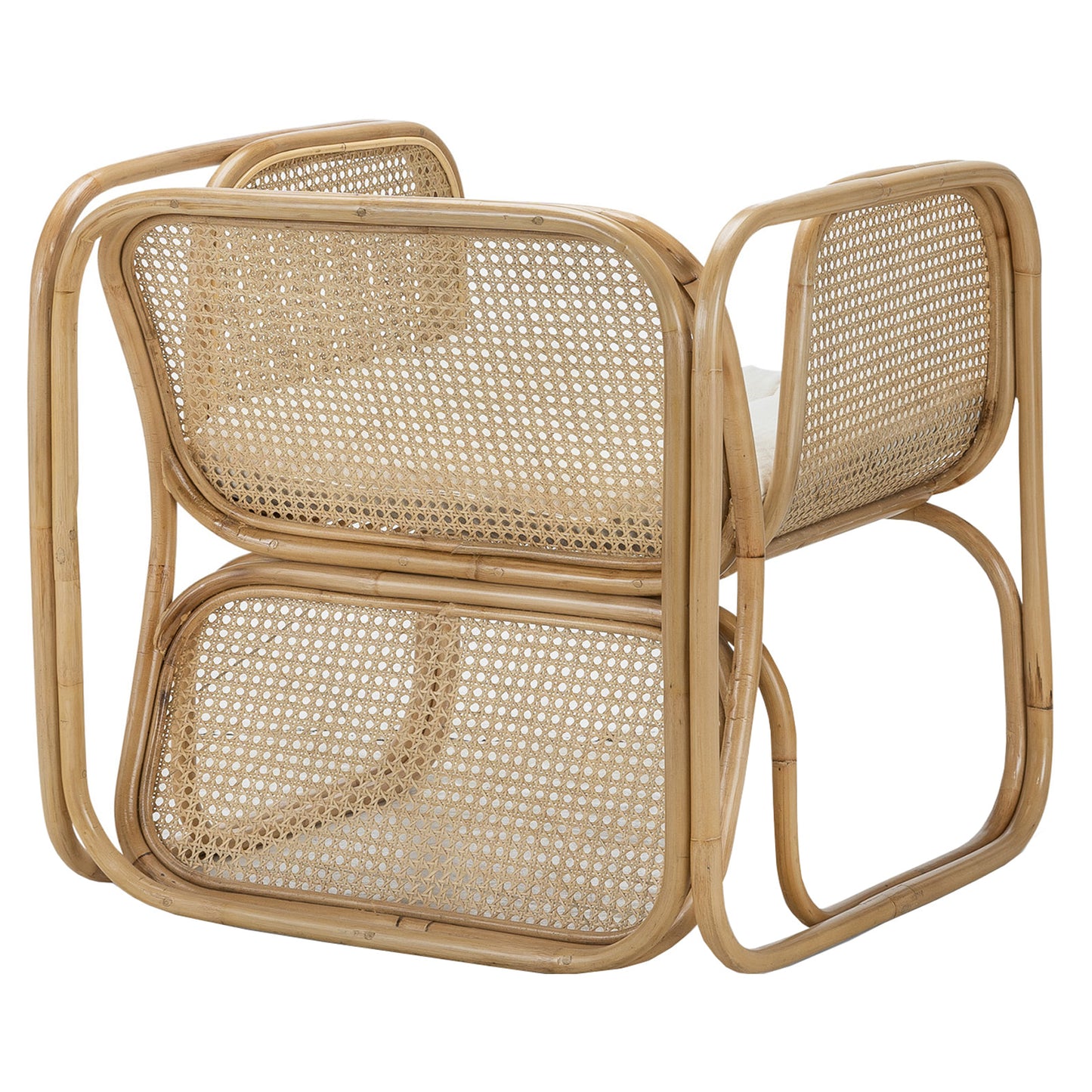 JAN BOCAN REPLICA WOVEN RATTAN & CANE ARMCHAIR