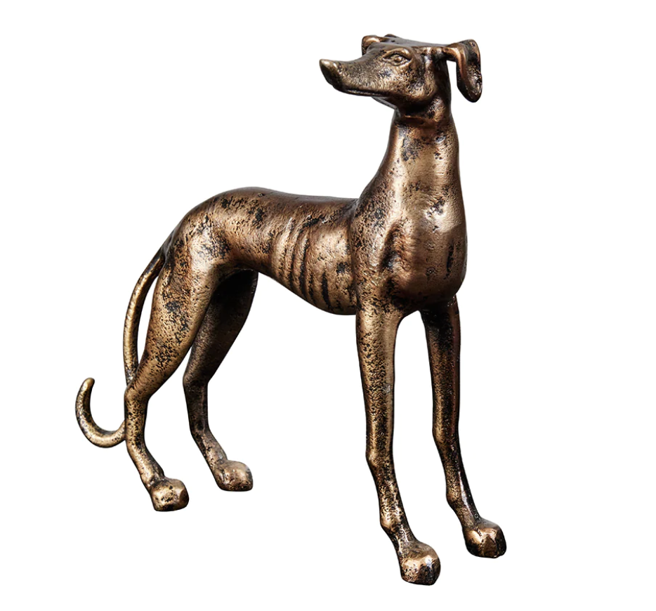 Rudi Greyhound Sculpture Brass