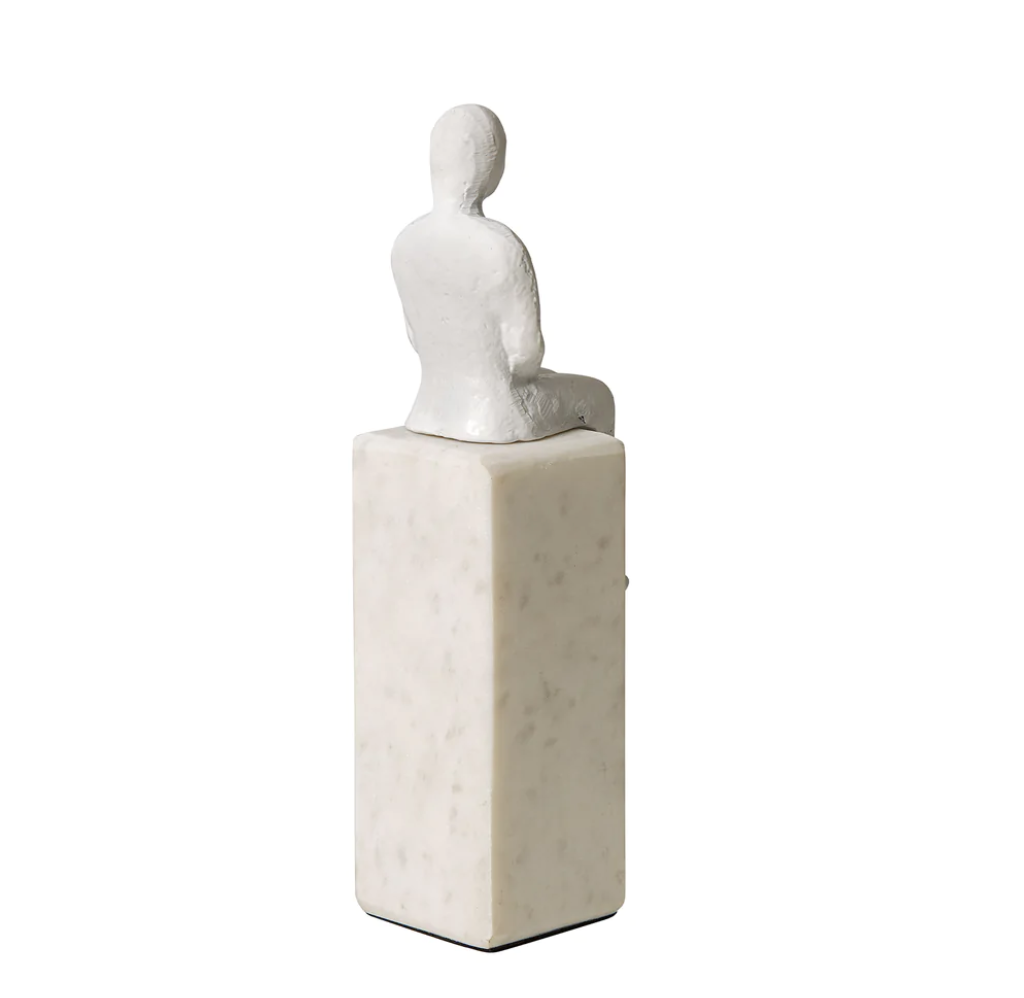 Banswara Sitting Man Bookend White